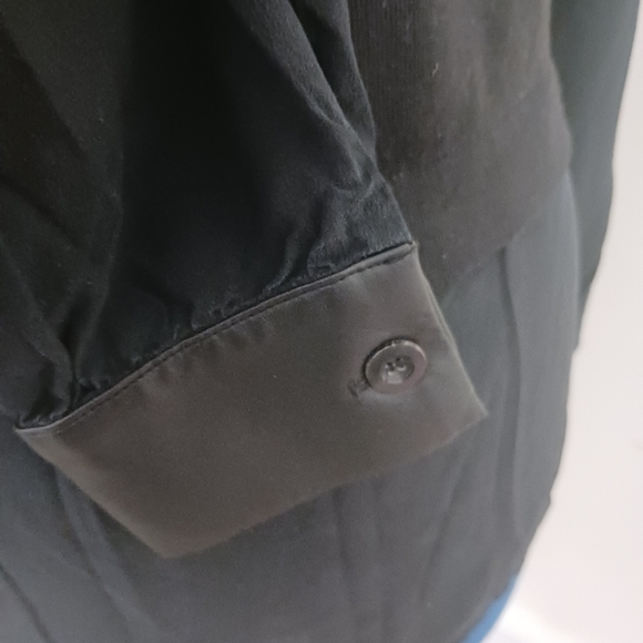 Waverly Grey Top Silk Wool Blend Checkered V Neck Small - Picture 7 of 9